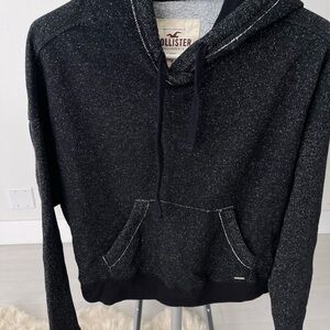 Hollister Women's Speckled Black Hoodie